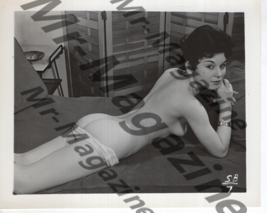 Adult Vintage B&W Pinup Photo 4"x5" Brunette Lingerie Model CC-56