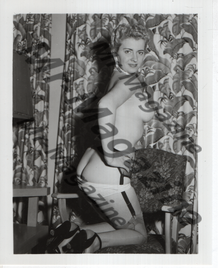 Adult Vintage B&W Pinup Photo 4"x5" Blonde Lingerie Model CC-99