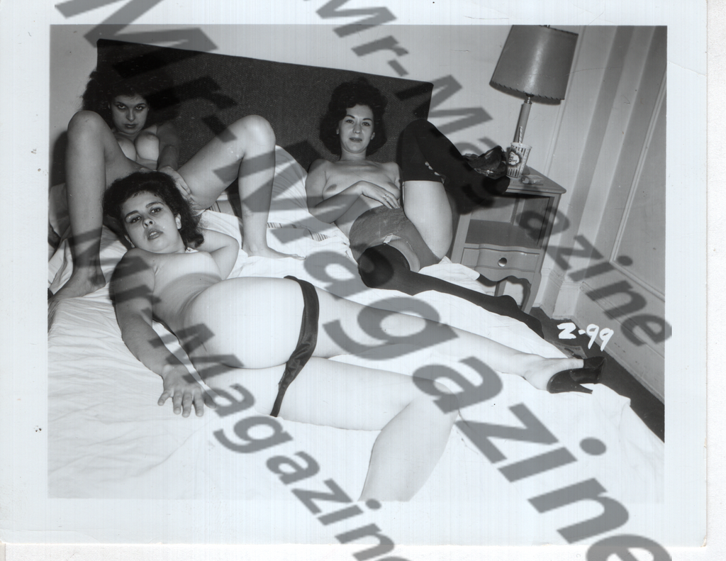 Adult Vintage B&W Pinup Photo 4"x5" Lesbian Interest Brunette Lingerie Models CD-01