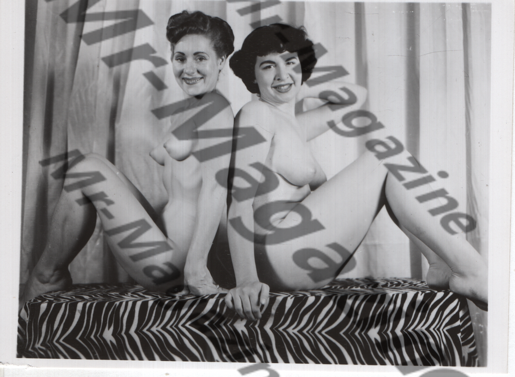 Adult Vintage B&W Pinup Photo 4"x5" Brunette Nude Models CC-27