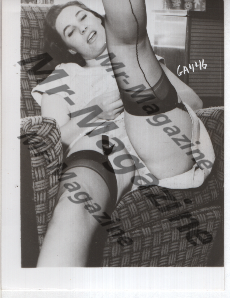 Adult Vintage B&W Pinup Photo 4"x5" Brunette Lingerie Model CC-89
