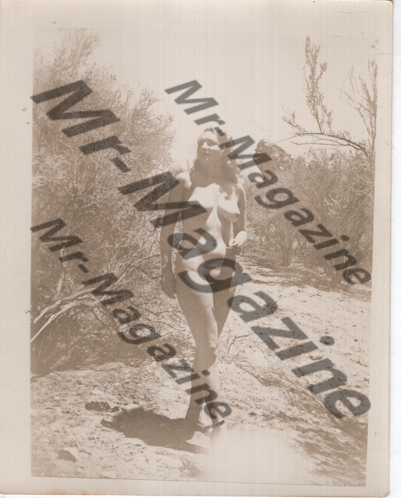 Adult Vintage B&W Pinup Photo 4"x5" Blonde Nude Model Outdoors CD-59