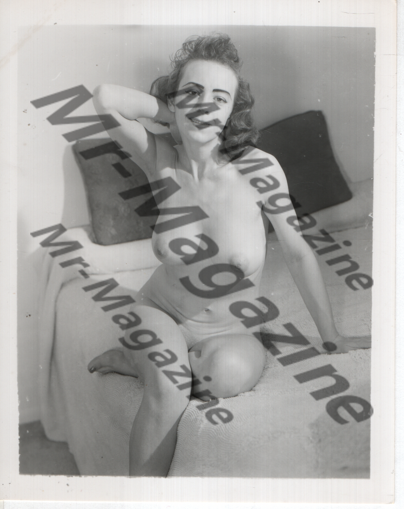 Adult Vintage B&W Pinup Photo 4"x5" Brunette Nude Model CD-61