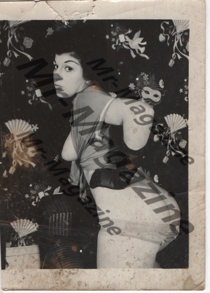 Adult Vintage B&W Pinup Photo 4"x5" Brunette Lingerie Model CD-49
