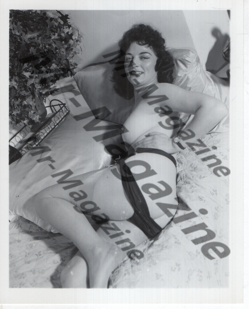 Adult Vintage B&W Pinup Photo 4"x5" Brunette Lingerie Model CE-15