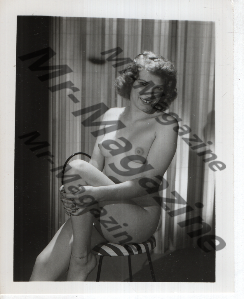 Adult Vintage B&W Pinup Photo 4"x5" Brunette Nude Model CE-08