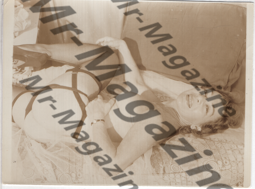Adult Vintage B&W Pinup Photo 4"x5" Brunette Lingerie Model CE-97