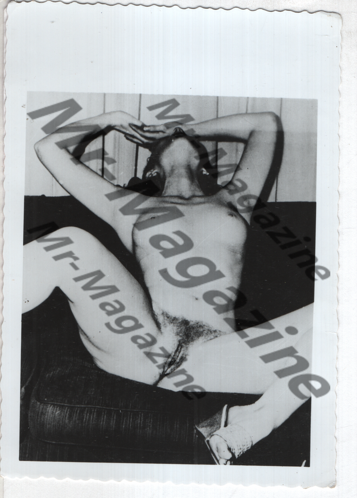 Adult Vintage B&W Pinup Photo 3.5"x5" Brunette Nude Model CE-69