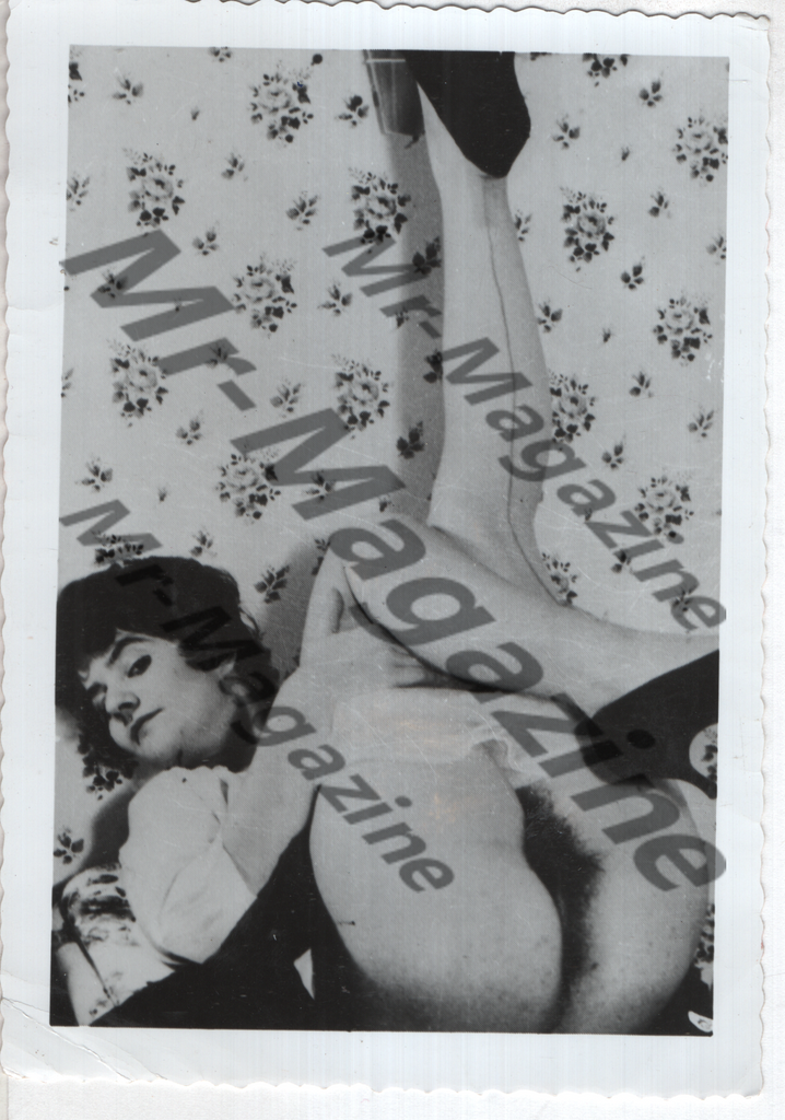 Adult Vintage B&W Pinup Photo 3.5"x5" Brunette Lingerie Model CE-68