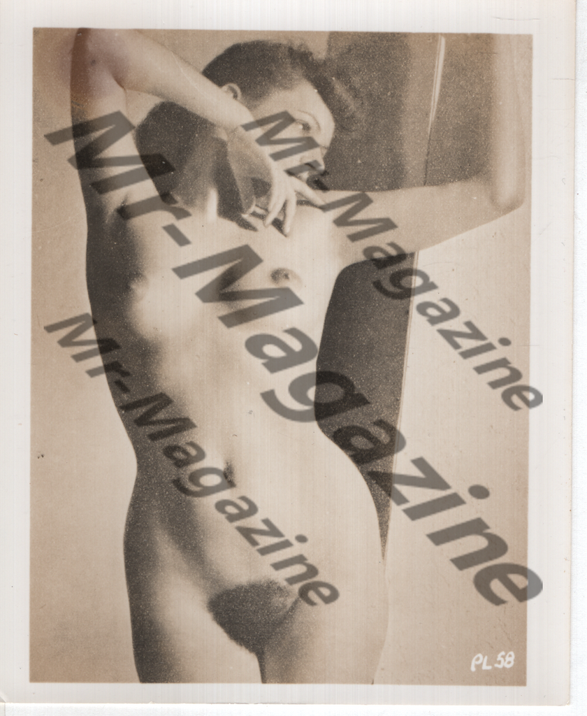 Adult Vintage B&W Pinup Photo 4"x5" Brunette Nude Model CF-55