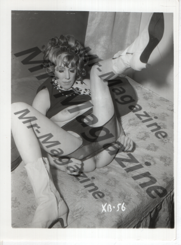 Adult Vintage B&W Pinup Photo 4"x5" Blonde Lingerie Model CF-91