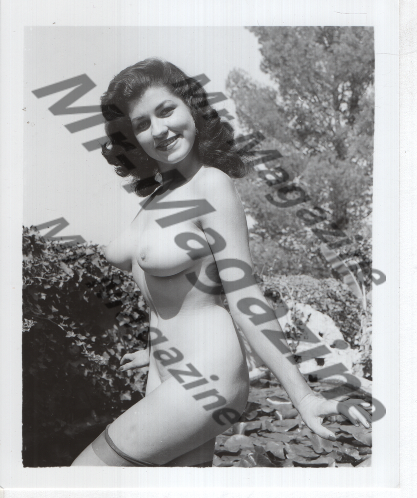 Adult Vintage B&W Pinup Photo 4"x5" Brunette Lingerie Model CG-24