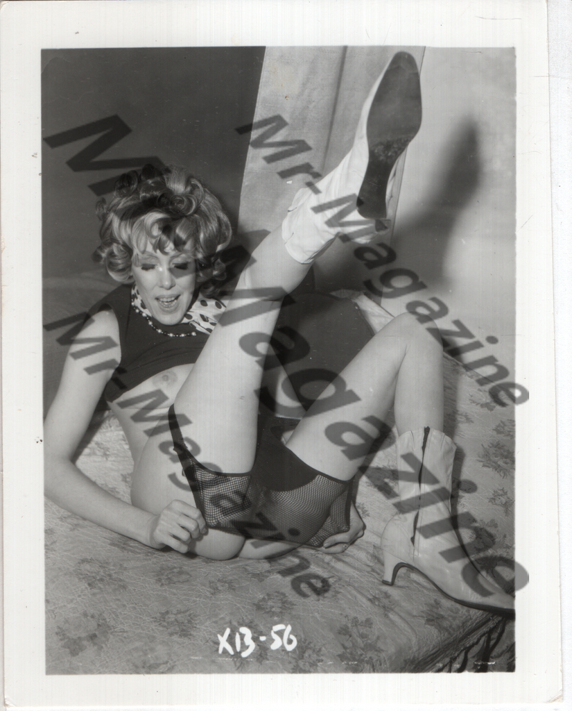 Adult Vintage B&W Pinup Photo 4"x5" Blonde Lingerie Model CF-86