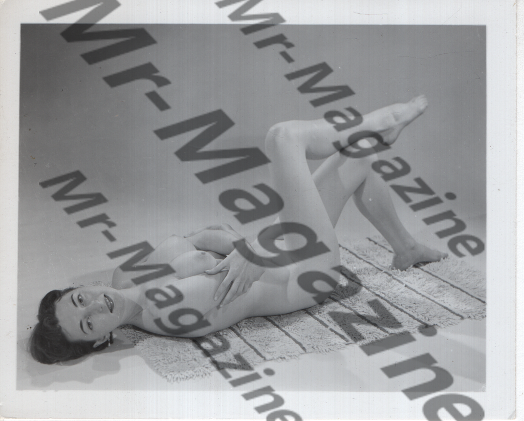Adult Vintage B&W Pinup Photo 4"x5" Brunette Nude Model CG-05