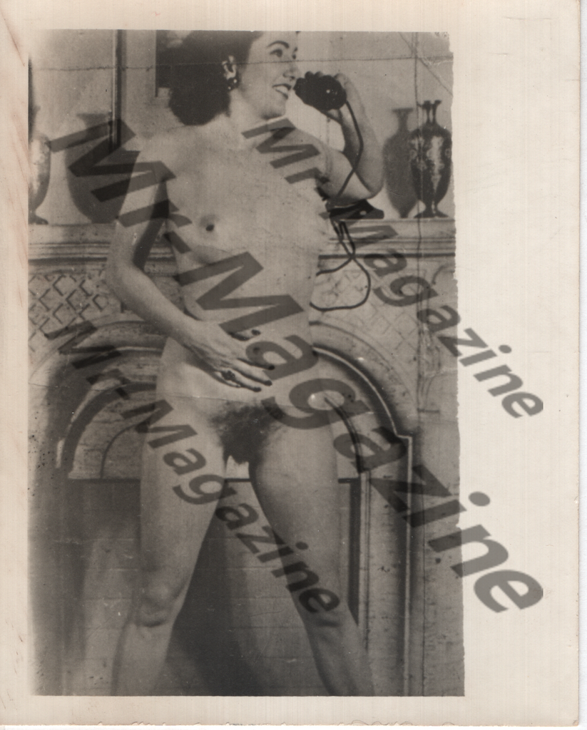 Adult Vintage B&W Pinup Photo 4"x5" Brunette Nude Model CG-03