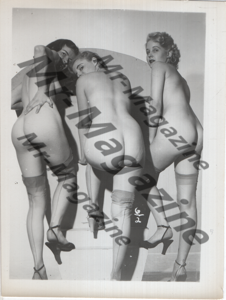 Adult Vintage B&W Pinup Photo 4"x5" Brunette & Blonde Lingerie Models CG-11