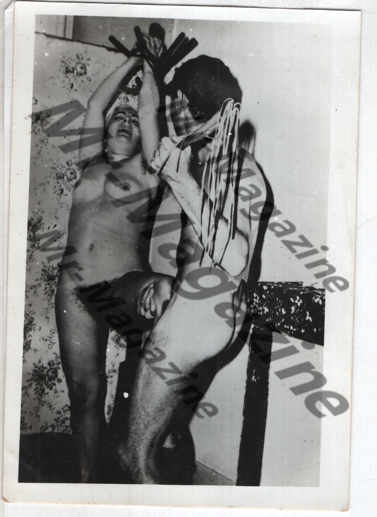 Adult Vintage B&W Pinup Photo 4"x3.5" Straight Interest BDSM Blonde & Brunet Models Bound Flogging CG-76
