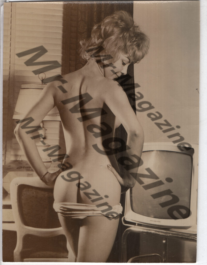 Adult Vintage B&W Pinup Photo 4"x3.5" Blonde Lingerie Model CG-79