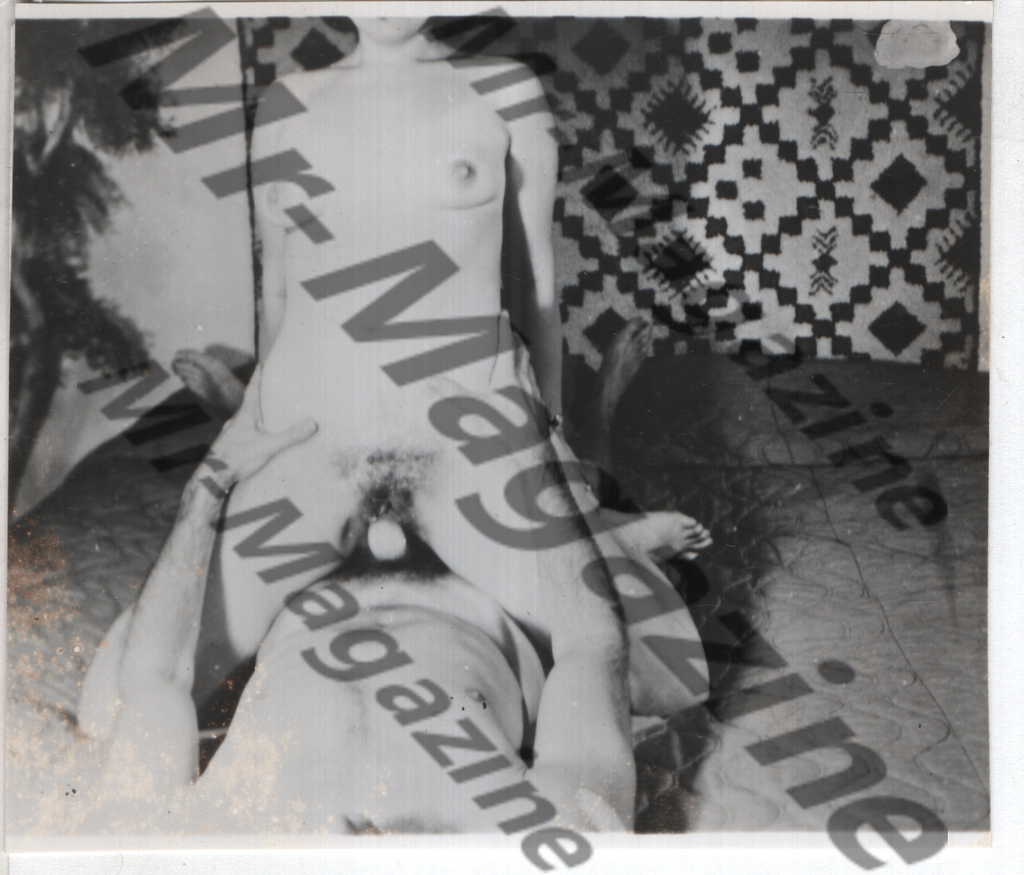 Adult Vintage B&W Pinup Photo 4"x3.5" Straight Interest Brunet Nude Models Vaginal Sex CG-65