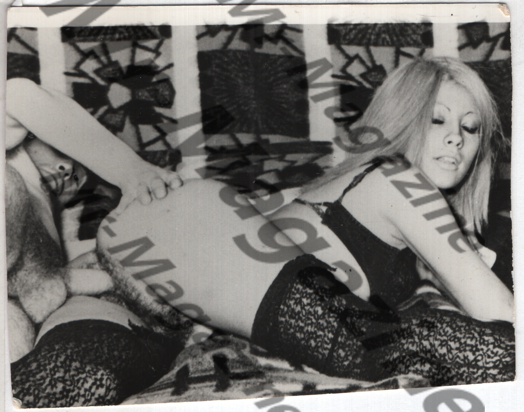 Adult Vintage B&W Pinup Photo 3"x4" Straight Interest Blonde Lingerie Model Lace Stockings Vaginal Sex CH-46