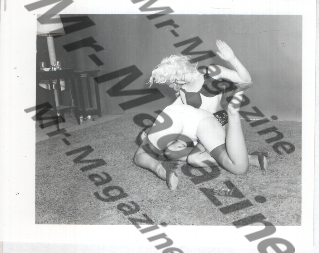 Adult Vintage B&W Pinup Photo 4"x5" BDSM Lesbian Interest Bettie Page Spanking CI-12