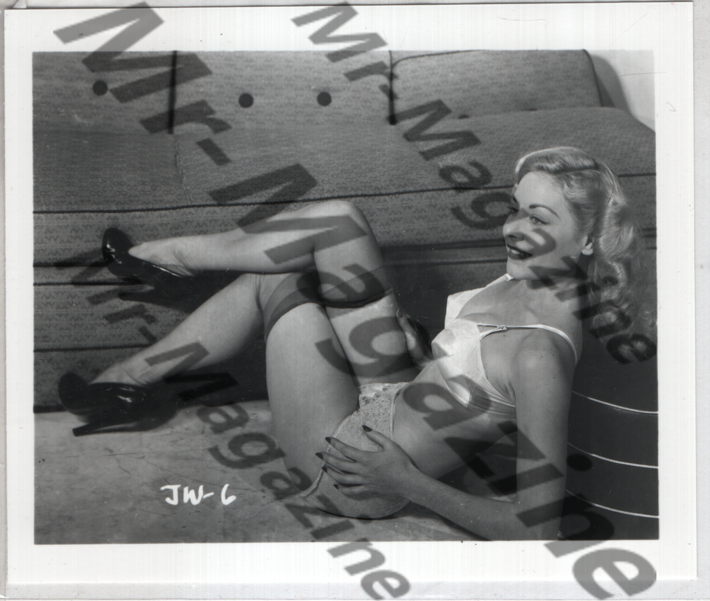 Adult Vintage B&W Pinup Photo 4"x5" Blonde Lingerie Model CI-26