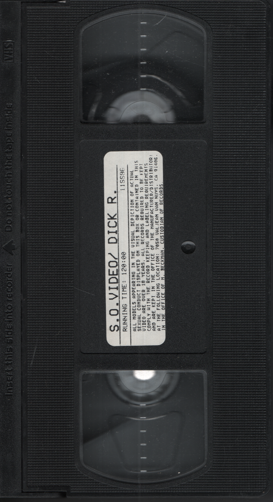 S.O. Video/Dick R. Unbranded VHS 071524EBVHS2
