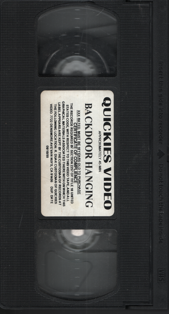 Backdoor Hanging Quickies Video VHS 1999 071524EBVHS