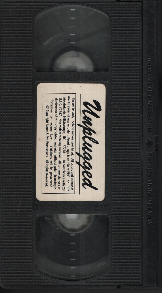 Unplugged Adam & Eve Productions VHS 071524EBVHS2