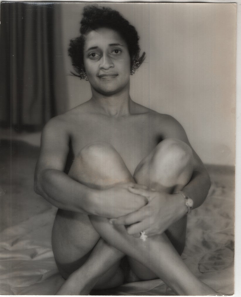 Ebony Legs Crossed Presenting Vagina 8"x10" B&W Adult Photograph 020926AKPH-A17