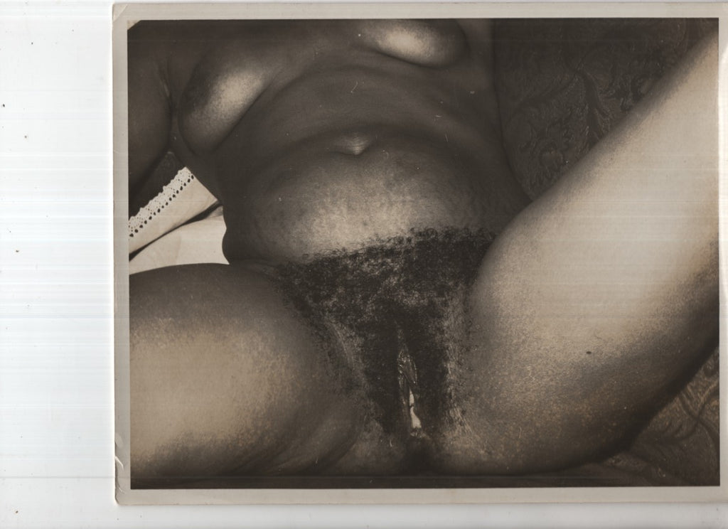 Ebony Full Frontal with Wet Pussy Lips 8"x10" B&W Adult Photograph 020926AKPH-A38