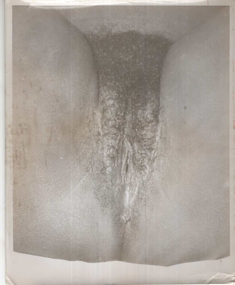 Ebony Close-Up Pussy and Tight Asshole Black Pubic Hair 8"x10" B&W 1950s Vintage Adult Photograph 020926AKPH-A71