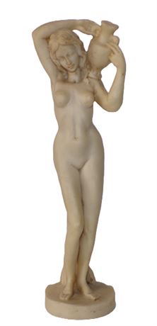 Vintage Italian Nude Venus Water Girl Statue Figural Sculpture 13" 061225WP-A