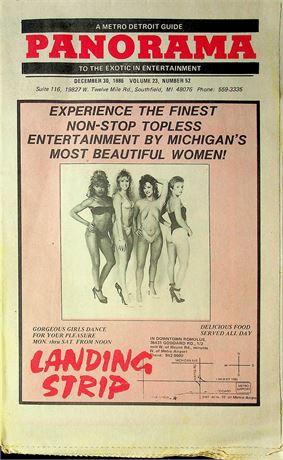 Panorama Detroit Tour Guide Magazine Landing Strip December 30, 1986 101025RP-