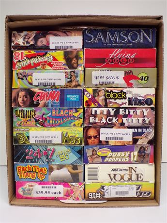 Hardcore Adult VHS Collection - Assorted Lot of 18 Boxed Video Cassettes FULL-CASE-22