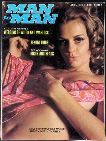 Man to Man Magazine ft. Libbie, Sue, Charity April 1974 123025AKP-4