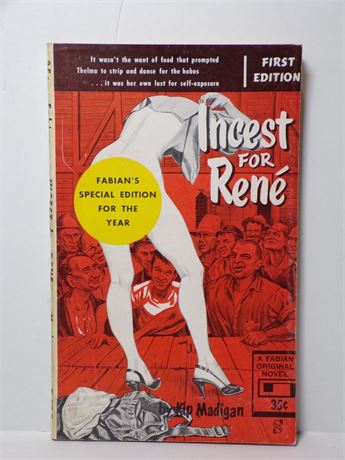 Incest for Rene by Kip Madigan, Paperback Novel 1956 Fabian Z-107 061125WP-3