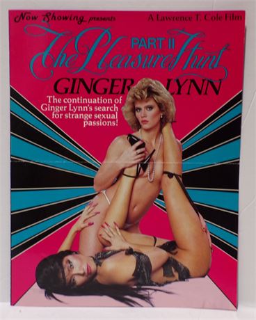 Ginger Lynn in The Pleasure Stunt Part II, Lawrence T Cole 1980's Slick Ad Sheet ASO1-125