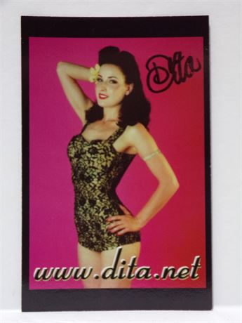 Dita Von Teese Adult Actress Autographed 2x4" Promo Card w/COA 061925WP-Z-62