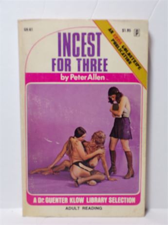 Incest for Three by Peter Allen, Paperback Book 1972 Eros GK-61 070925WP-10