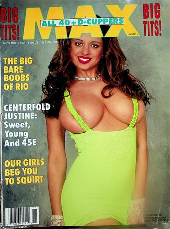 Max Magazine  Covergirl Patty /Centerfold 45E Justine  November 1991    062225lm-p