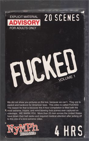 Fucked #1: 20 Scenes NyMPh Pictures 2000, Adult VHS 071125AVHS