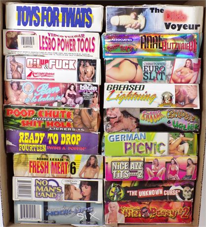 Hardcore Adult VHS - Assorted Lot of 18 Boxed Vintage Video Cassettes FULL-CASE-4
