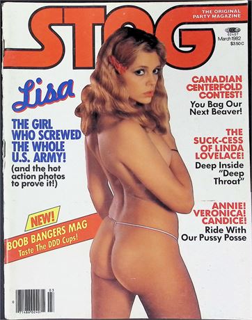 Stag Magazine ft. Lisa, Linda Lovelace March 1982 111325AKP-43