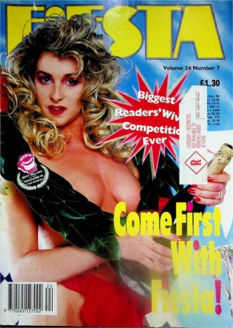 Fiesta Magazine Cover / Centerfold Girl Jackie's Jugs  vol.24 #7 1990  062425lm-p