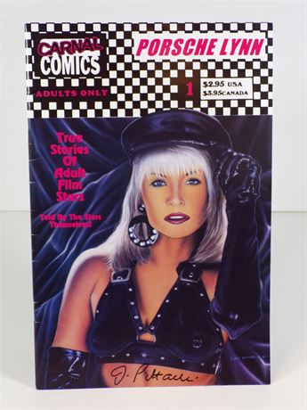 Carnal Comics #1 Porsche Lynn 1996 AUTOGRAPHED by Artist Jeff Pittarelli w/COA 112825WP-13