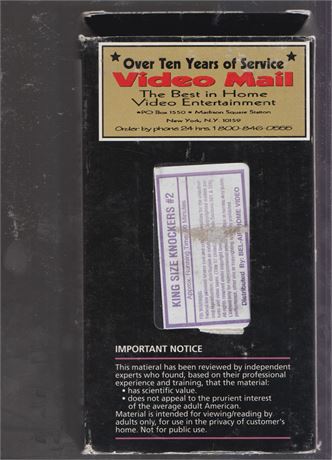 King Size Knockers #2 VHS Bel Air Home Video 072925AVHS4