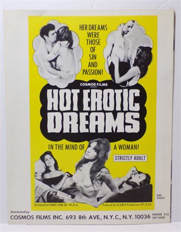 "Hot Erotic Dreams" Ann Larson Cosmos 1970's Sexploitation Film Press Kit Foldout 060425WP-120