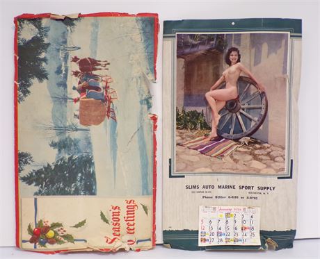 Slims Auto Marine Sport Supply Rochester NY Seasons Greetings Nude Cheesecake Calendar 110425WBAN-69