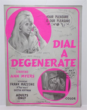 "Dial A Degenerate" Ann Myers Frank Mazzone 1970's Sexploitation Film Press Kit Foldout 060425WP-143